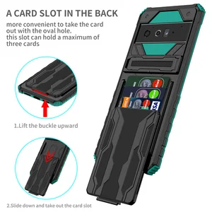 Camera Protection Case For Google Pixel 6 Pro Card Slot Bracket Stand Holder Shockproof Armor Phone 