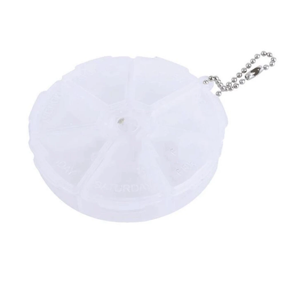 

7 Day Pill Case Portable Pill Box Round Plastic Travel Medicine Case Pill Organizer Weekly Medication Storage Box Home Supplies