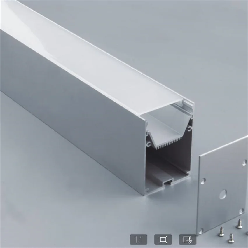 

Fast Delivery Free Shipping Cost big size LED Aluminum Profile with Cover, end caps ,clips and screws 2m/pcs 20pcs/lot