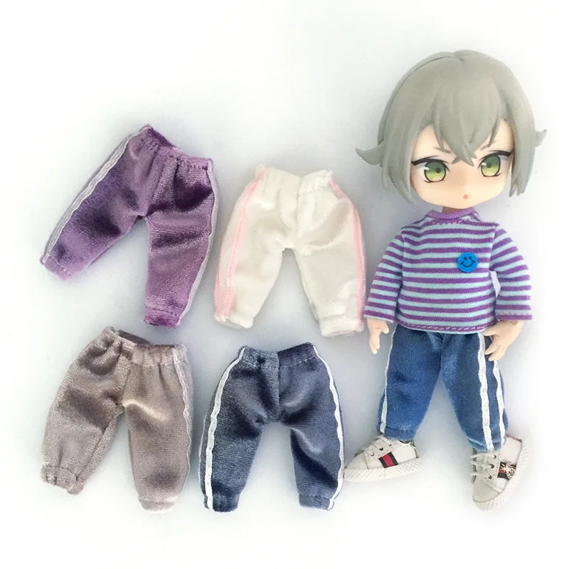 

6 Styles New Ob11 Doll Clothes Casual Style Plush Pants 16cm BJD Doll Clothes GSC YMY P9 1/12 Doll House Universal Accessory