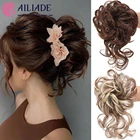 Шиньон AILIADE синтетический женский, кудрявый мягкий эластичный резиновый накладной, черный, коричневый