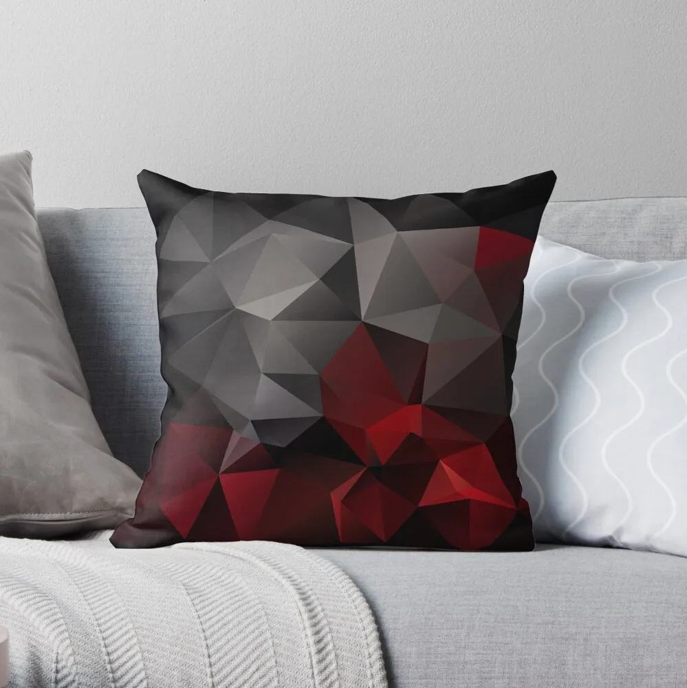 

Abstract background of triangles polygon wallpaper in black red colors Throw Pillow Pillow Case Polyester Home Decora