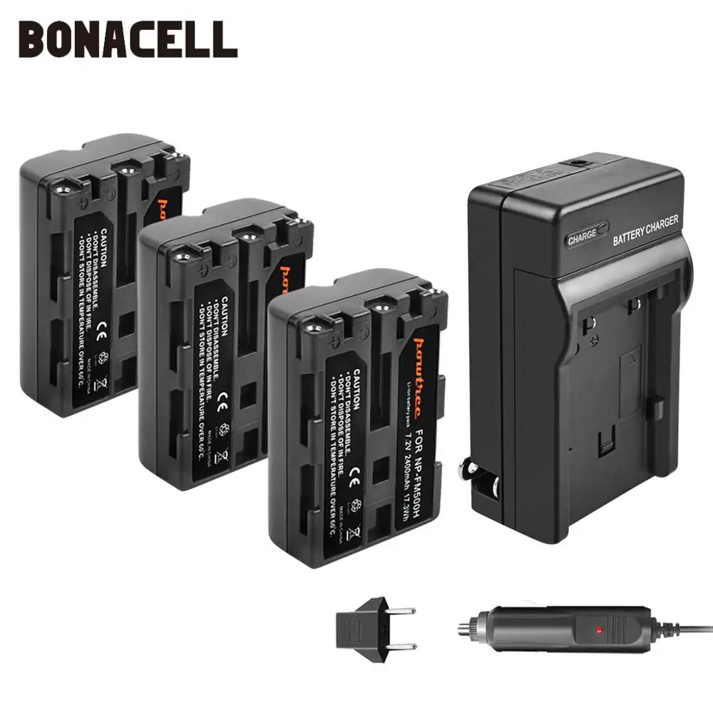 Bonacell 2400 мА/ч, NP-FM500H NP FM500H NPFM500H Камера Батарея+ Зарядное устройство для sony A57 A58 A65 A77 A99 A550 A560 A580 Батарея L50