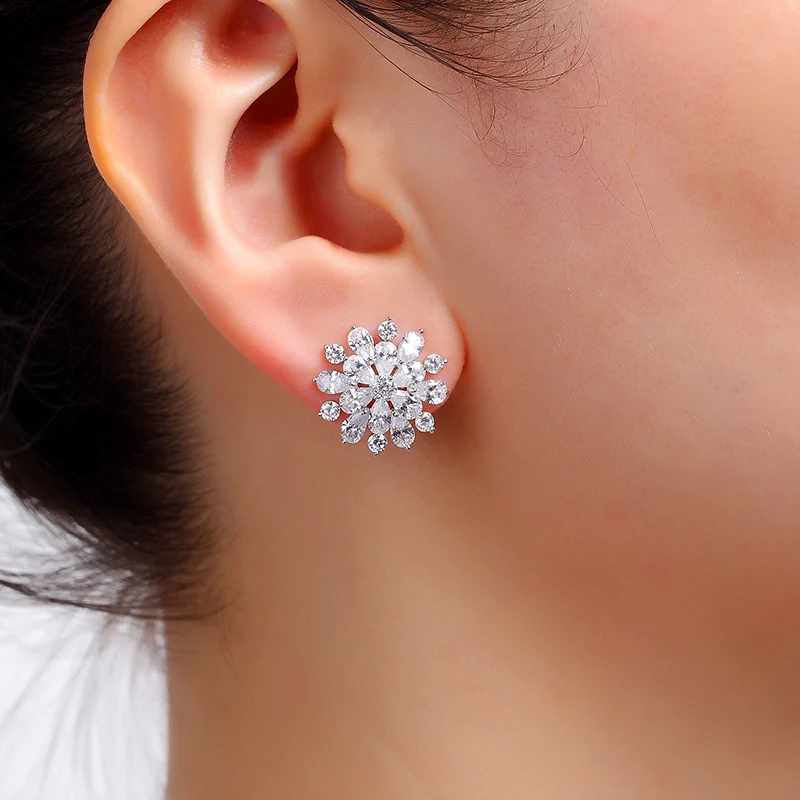 Самые продаваемые свадебные украшения роскошные Прозрачные Серьги в виде