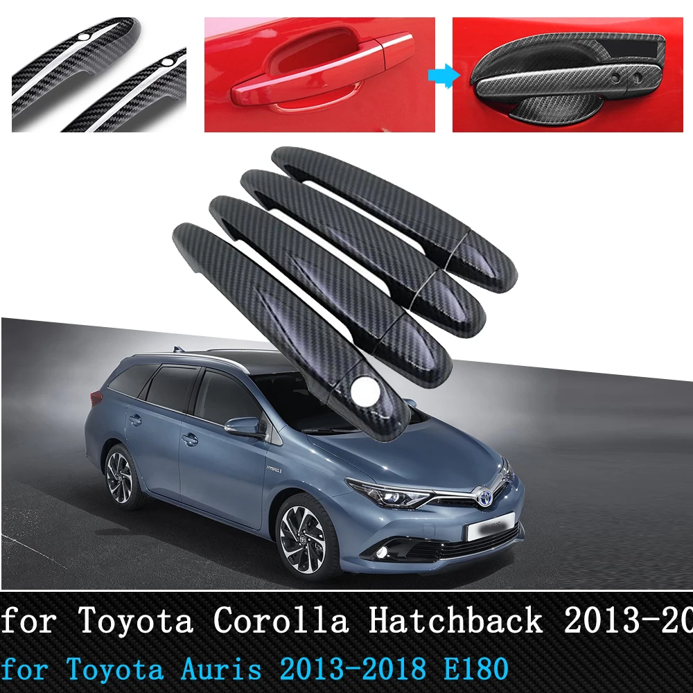 

Car Exterior Door Handle Cover for Toyota Auris E180 Hatchback (AU) Scion iM 2013-2018 Black Carbon Fiber Protective Cover