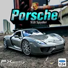 Модель автомобиля welly 1:24 Porsche 918 spyder, модель автомобиля из сплава, коллекция украшений для автомобиля, Подарочная игрушка, литье под давлением
