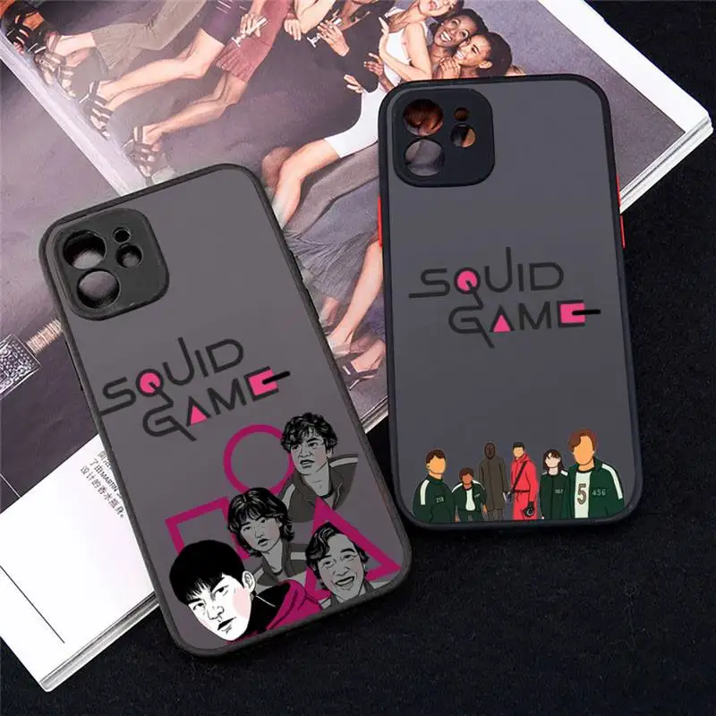 

Horror Squid Game TV Series Phone Case matte transparent For iphone 7 8 11 12 plus mini x xs xr pro max cover