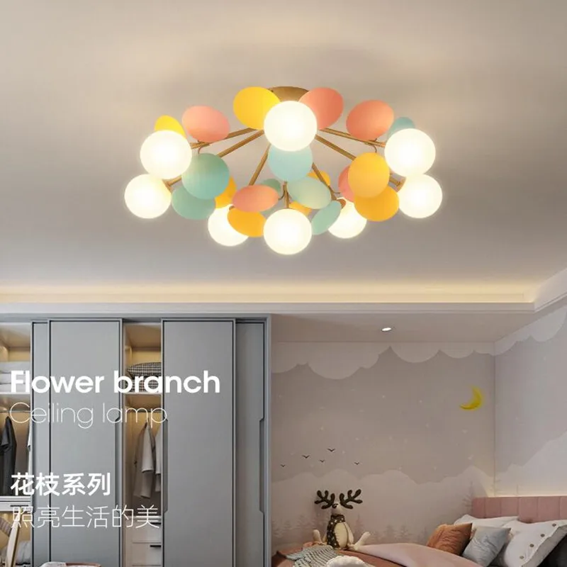 $29.95 Modern Macron Chandeliers Lamp Children Room Living Room Kids Bedroom LED Deco Ceiling Lamp Indoor Colourful Chandelier lighting