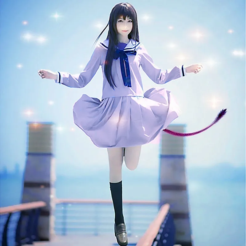 Аниме Noragami косплей Хэллоуин Необычные Iki Hiyori костюмы Топы и юбка для школьной