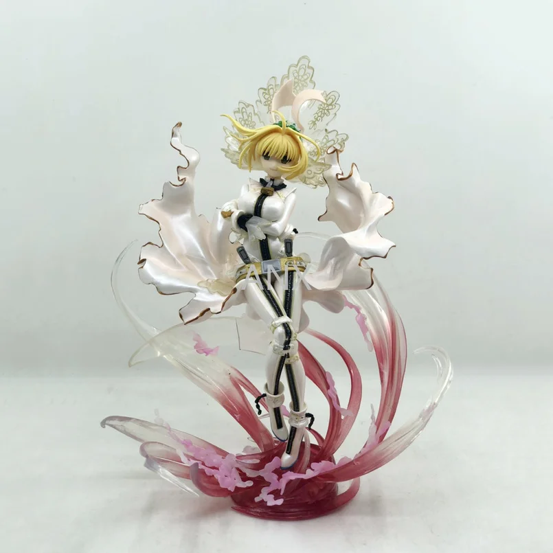 

25cm Fate Grand Order Saber Saber PVC Action Figures Anime Collection Wedding dress Uniforms Saber Doll Toys for Kids Children