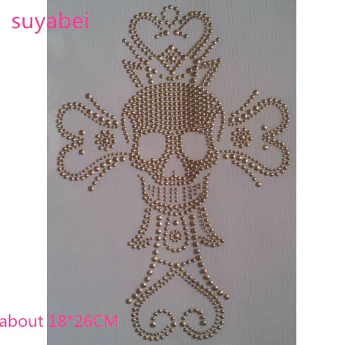 2 шт./лот крест и череп в форме сердца Горячая фиксация узор термоклейкие