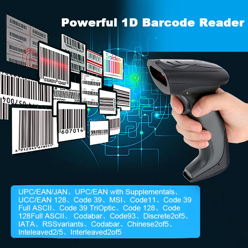 433 МГц беспроводной сканер штрих-кодов 1D 2D QR PDF417 MD считыватель кодов 32 бит 4 Мб ручной считыватель кодов для POS терминала инвентаризации