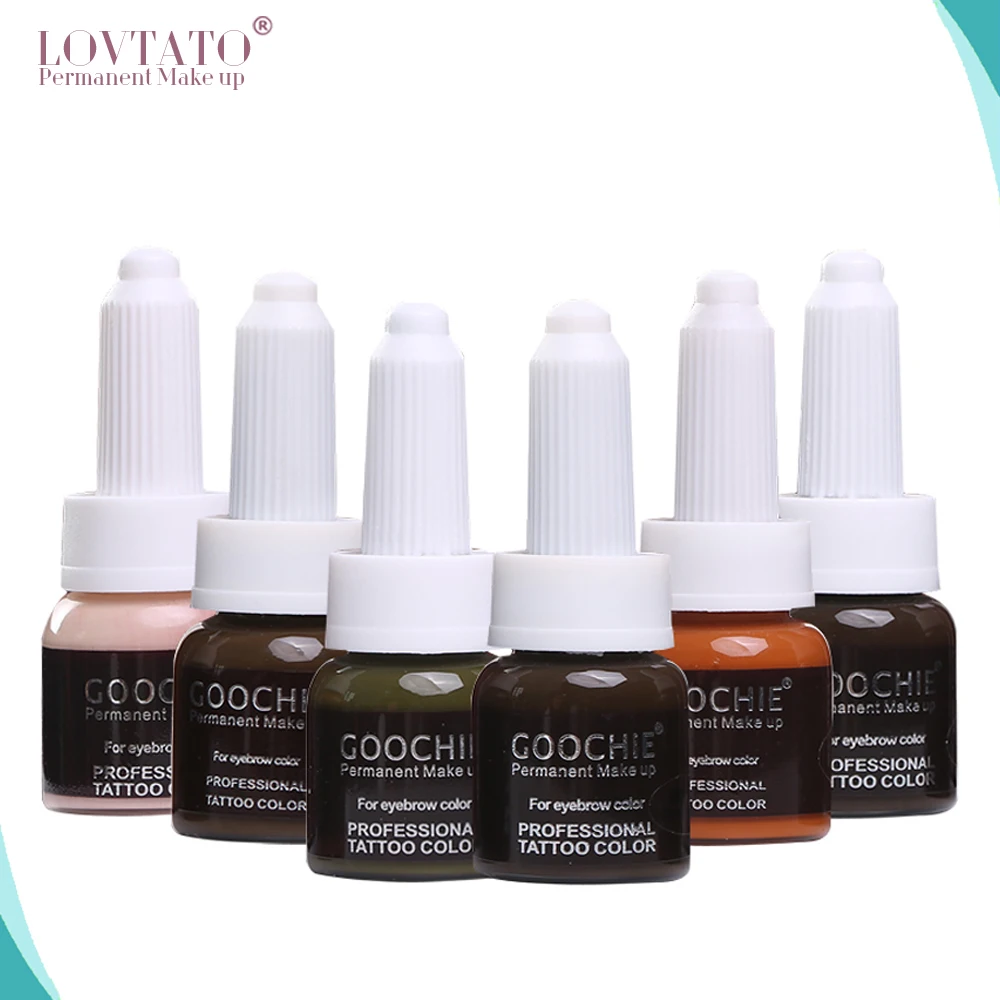 

Permanent Makeup Pigment Tattoo Ink For Microblading PMU Beauty Six Colors 10ML/Bottle Goochie Eyebrow Micropigmentation