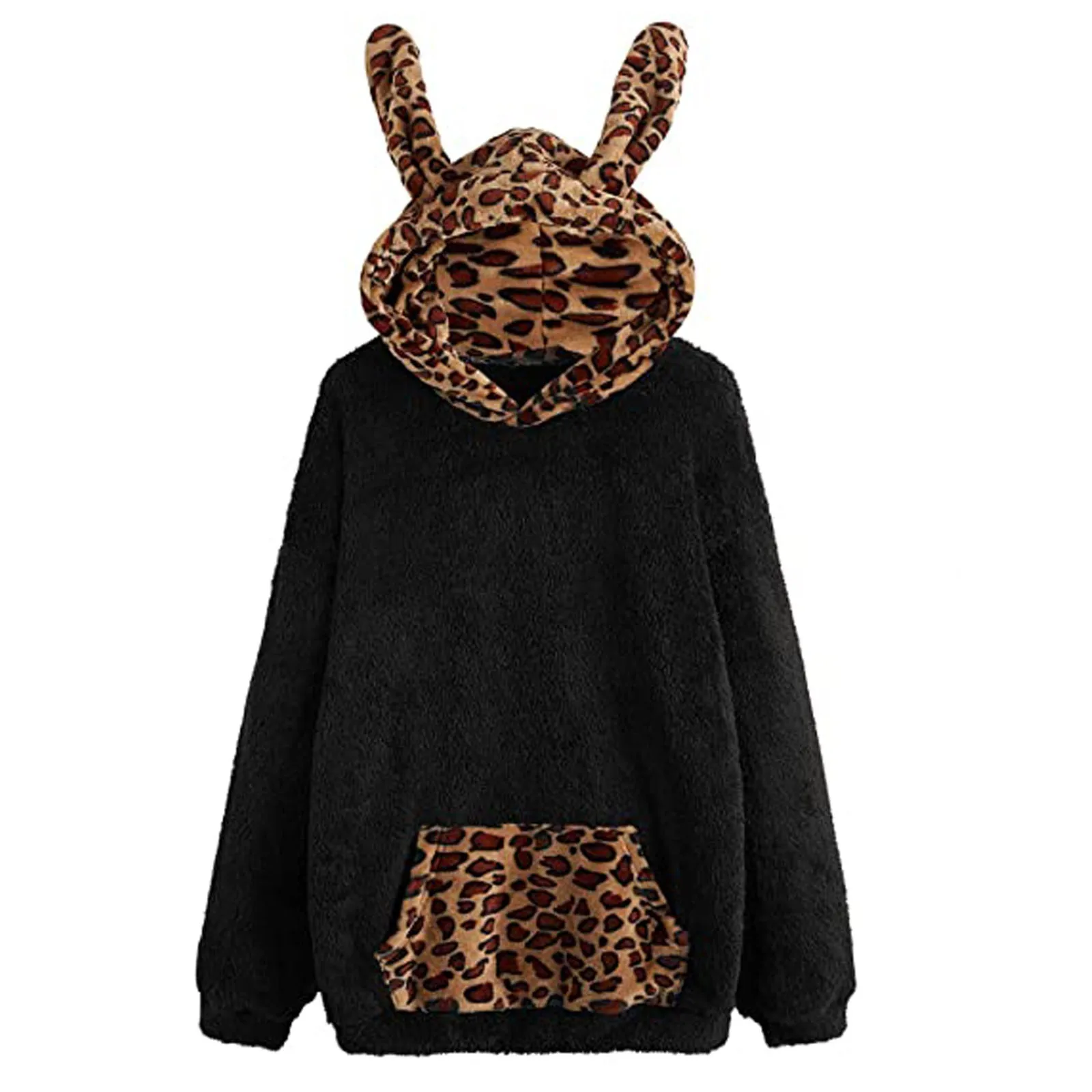 

Harajuku Women Hoodie Fashion Pullover Wool Hoodie Ladies Fashion Casual Earring Sweaters Coat Female Long-Sleeved Pullover Tops