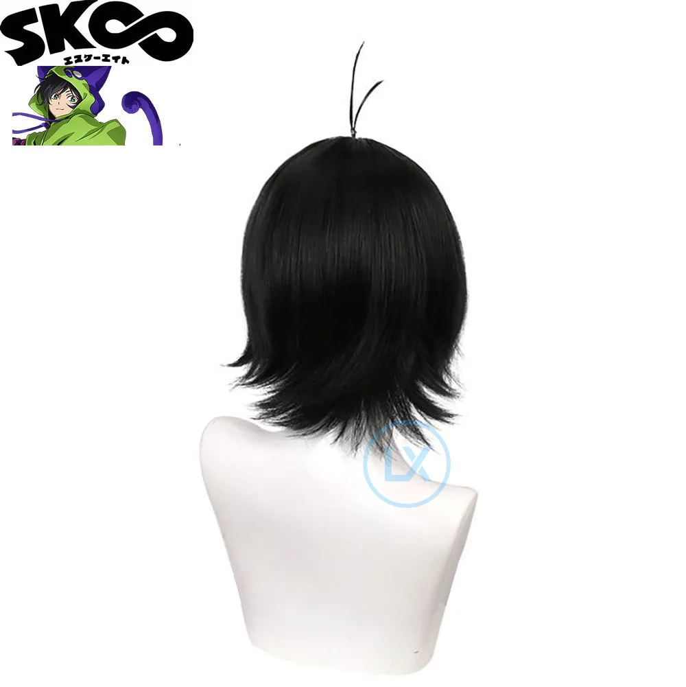 Anime Sk8 the Infinity Miya Cosplay 33cm Wig Short Black Wigs Heat Resistant Synthetic Halloween | Тематическая одежда и
