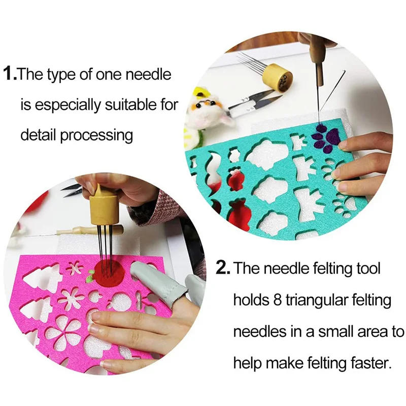 Иглы LMDZ для валяния шерстью 60 шт. иглы и Поролоновый коврик | Дом сад