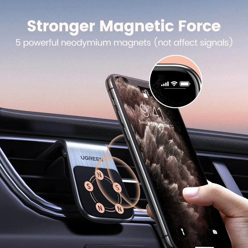 ugreen magnetic car phone holder air vent clip mount stand holder for iphone 13 12 pro max xiaomi magnet car cell phone support free global shipping