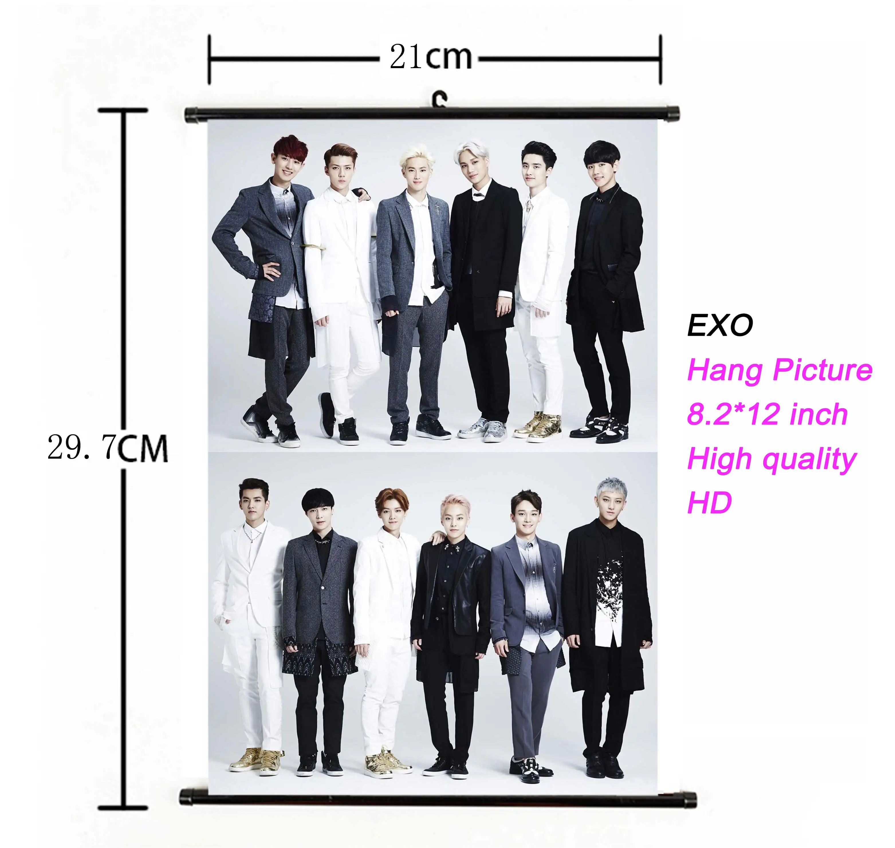 51 K-pop EXO альбом Висячие картины фото плакат Kpop EXO Висячие Плакаты для фанатов Коллекция подарков ткань 21*30 см Высокое качество - Цвет: 51