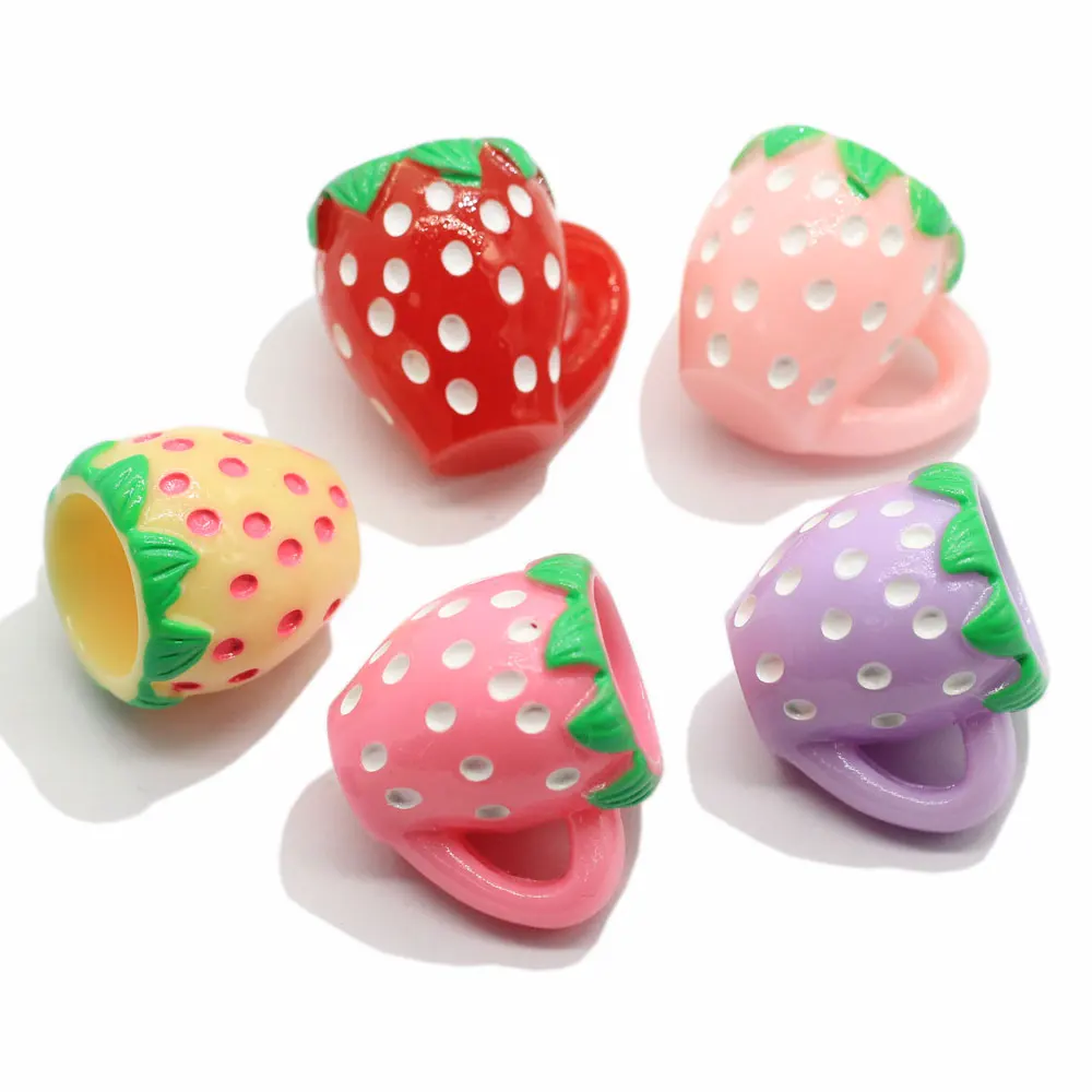 

50/100pcs Cute Resin Craft 3D Strawberry Cup Ornament Accessory Children Dollhouse Toys Gifts Home Party Embellishment
