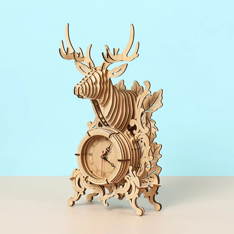 3D технические часы 03KD утолщенная деревянная фотоигрушка DIY головоломка