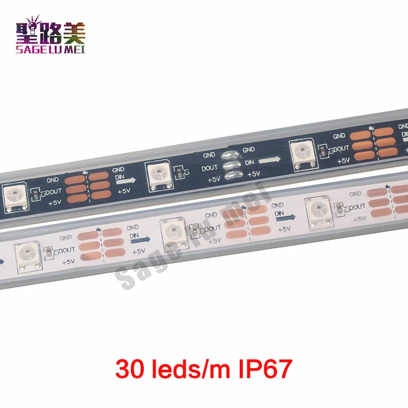 1 м 5 DC5V WS2812B WS2812 Светодиодная лента индивидуально Адресуемая умная RGB светильник