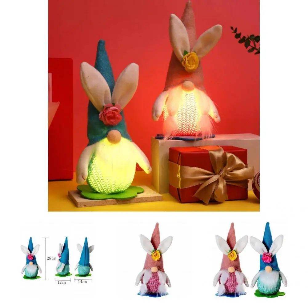 

Doll Toy Fashion Soft Practical Easter LED Luminous Bunny Plush Toy for Living Room Faceless Doll Plush Toy
