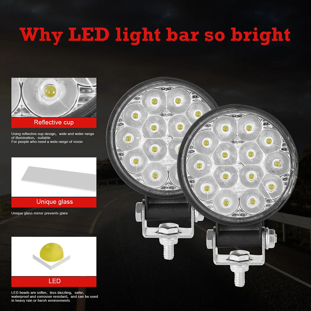 

2pcs Aluminum Alloy 4 inch Round LED Work Lights Car SUV ATV Ultra Slim Off Road Spot Beam Driving Fog Lamp Pods