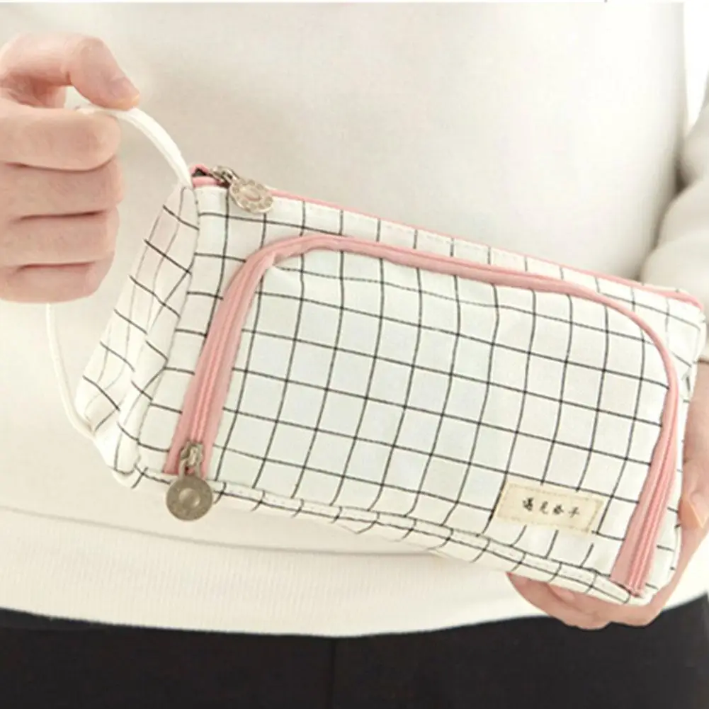 

Candy Color Canvas Large Capacity Pencil Bag School Bag Supplies Bag Bag Stationery Pencil Bag Pencil School Pencil M9T9