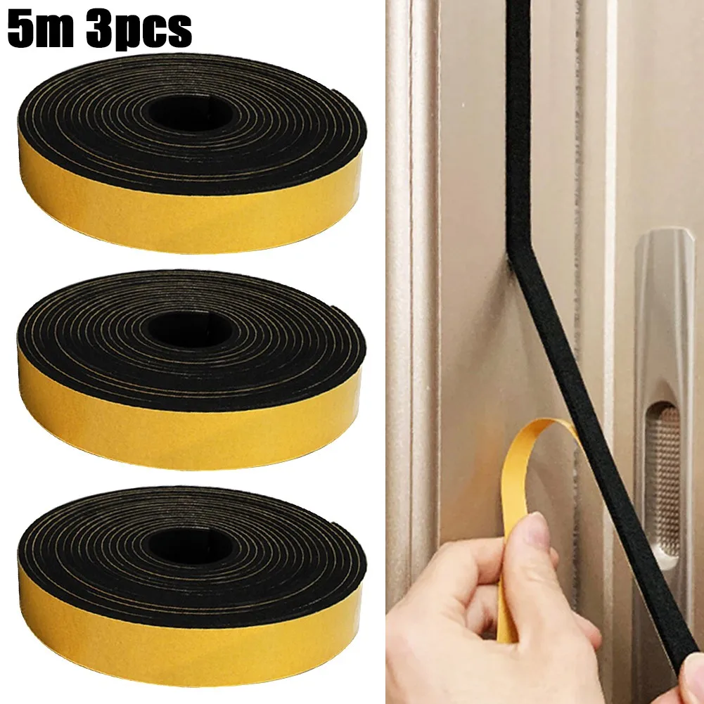 

Sealing Wind-proof Brush Strip Home Door Self-adhesive Weather Foam Tape Draught Excluder Window Sound Insulation Strip Gasket
