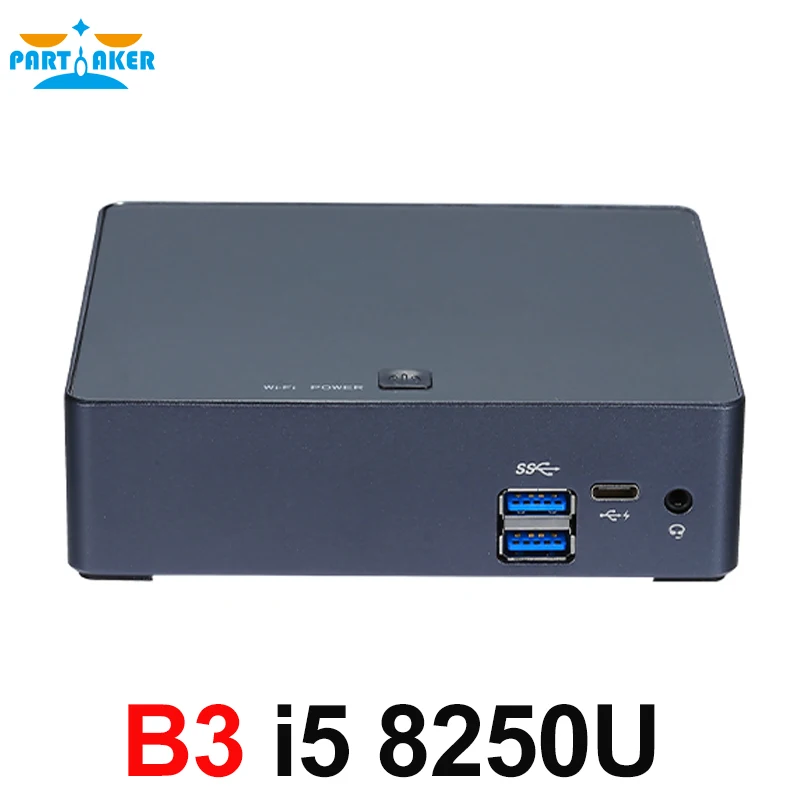 Intel Core i5 8250U minipc Partaker Kaby Lake R Вентилятор Мини ПК Windows мини компьютер Barebone 8350U PC |