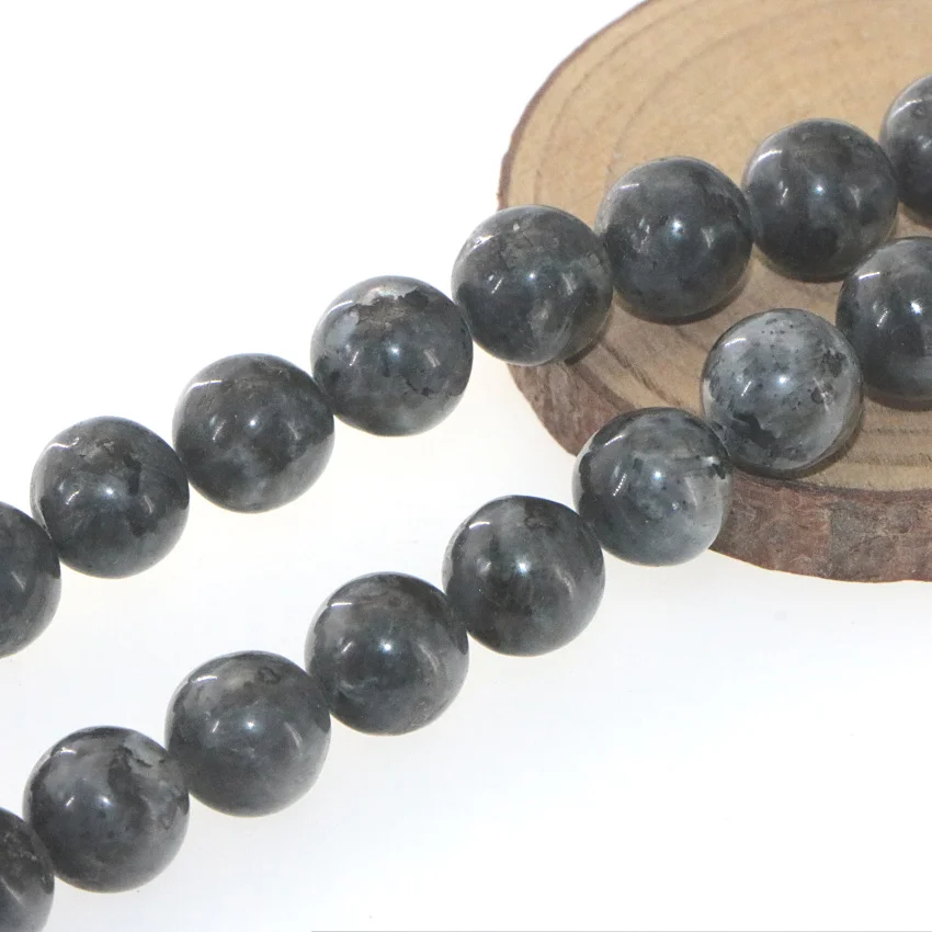 Натуральный камень 10 мм Черный Серый лабрадорит сделай сам круглые бусины