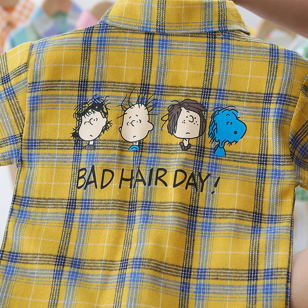 

Kids Shirts Clothes Summer Thin Blouses Clothing Infant Boy Plaid Cotton Tops 1 2 3 4 5 Years Kids Short Sleeve Shirt