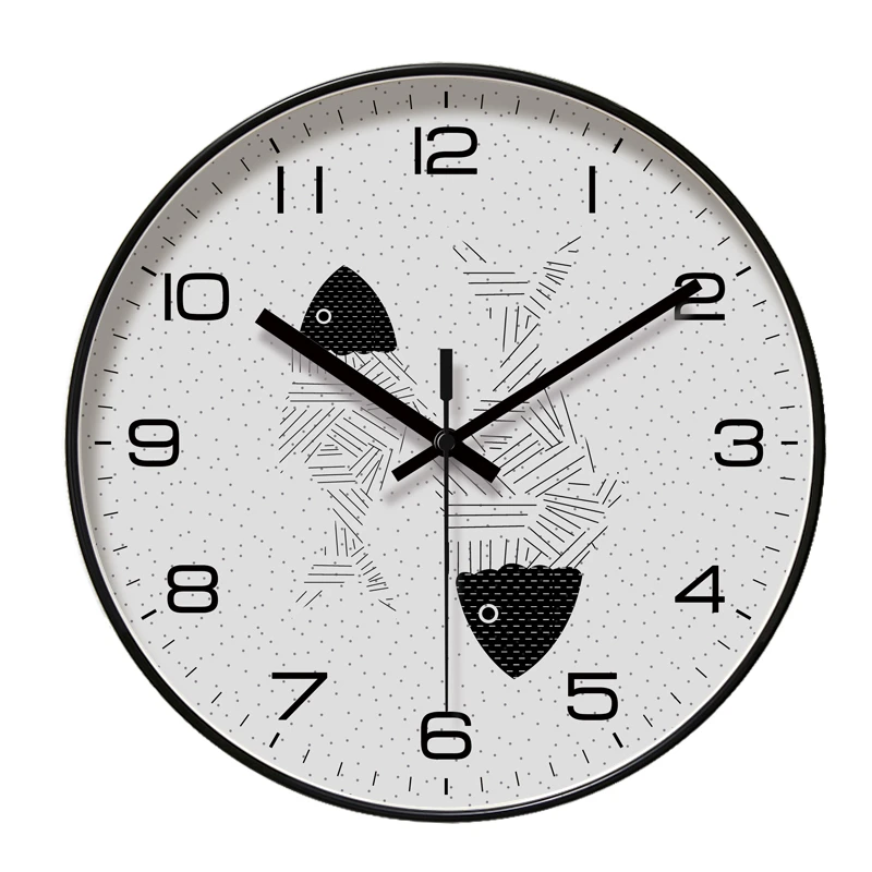 

Round Creative Mute Modern Design Large Wall Clock Clocks for Home Kitchen Living Room Decor Battery Operated Silent