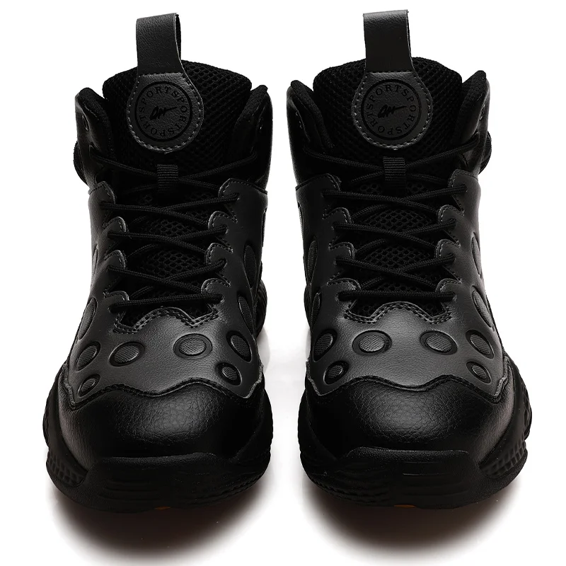 

New Trend Boys Gym Basketball Boots Leather Outdoor Training Shoe Men Anti-Slip Basketball Shoes Women High Top Sport Shoes Mens
