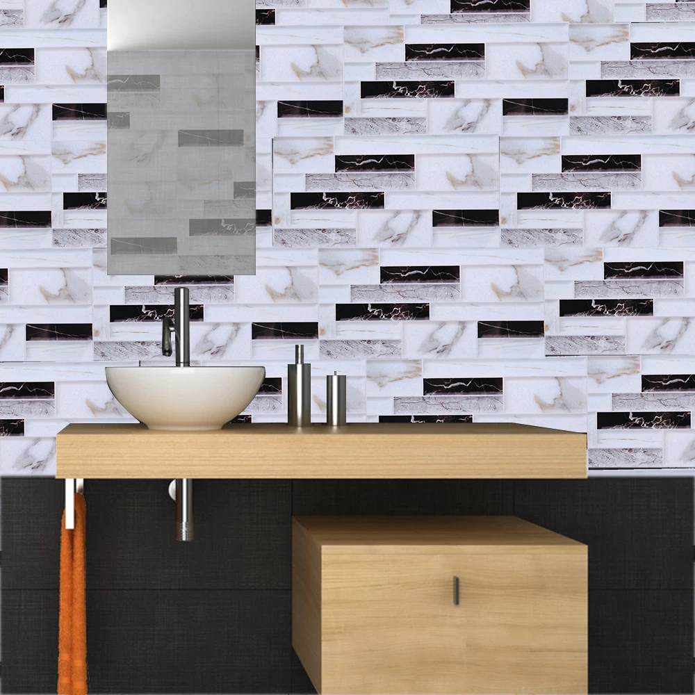 Самоклеящиеся 3D наклейки на стену 9 шт. обои с имитацией кирпича и мрамора