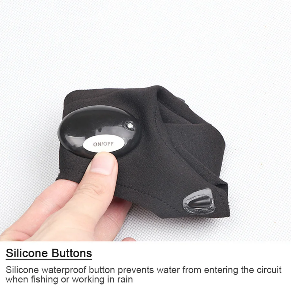 Flashlight Fingerless Glove Waterproof LED Light Torch Outdoor Tool Fishing Camping Hiking Survival Rescue Multi Light Gloves