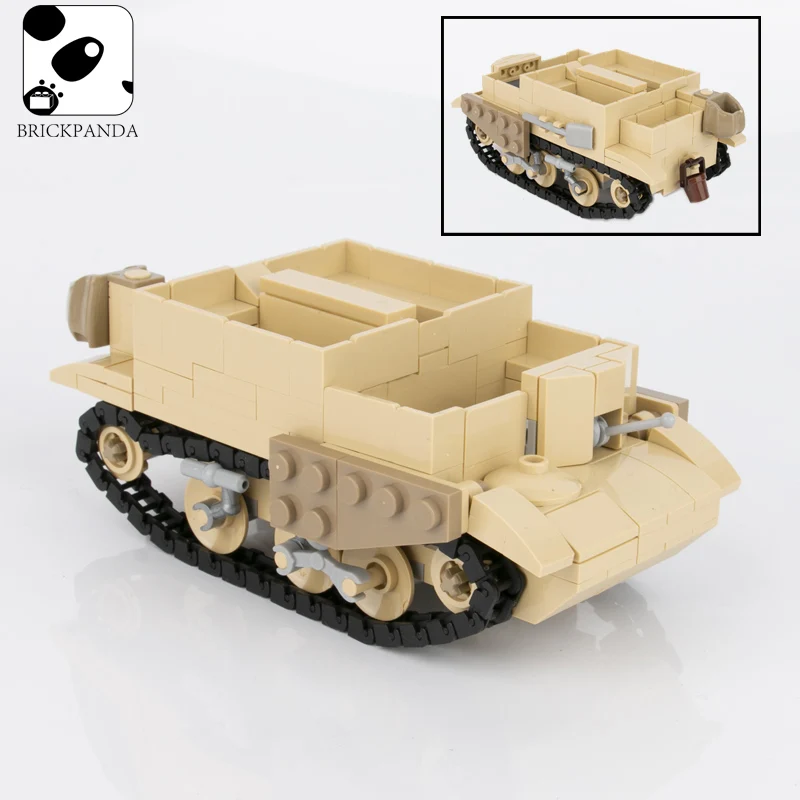Строительные блоки MOC WW2 в стиле милитари солдаты британский военный танк модель