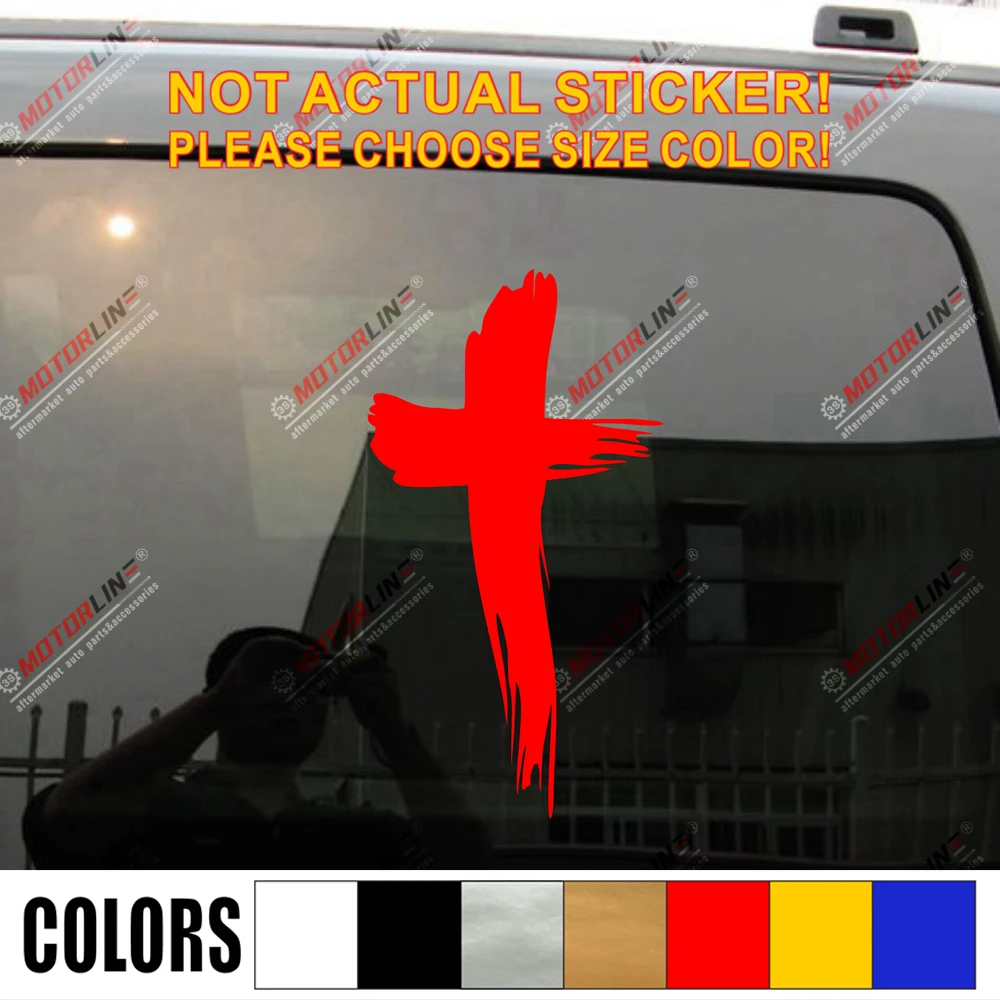 Наклейка на автомобиль Крест Иисуса Виниловая наклейка с изображением бога