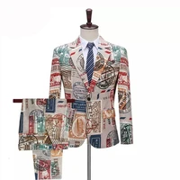mans suits for wedding customize made blazer party suit dinner suit groom wear best man wear 2pieces printed suitjacketpants