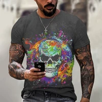 electronic rock skull 3d print oversized mens t shirt skeleton pattern male clothes fashion street hip hop short sleeve tees