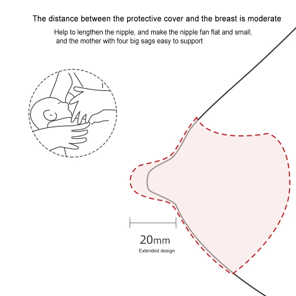 

2pcs/set Milk Extractor Soft Silicone With Case Reusable Easy Clean Nipple Shield Pacifiers For Breastfeeding Materinity Supply