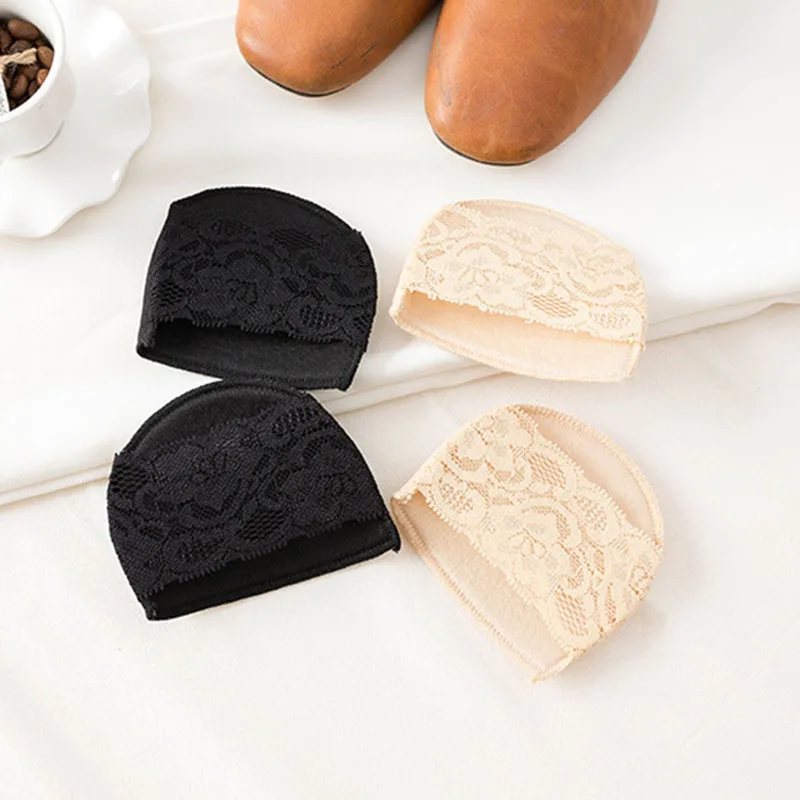 Women Yogis Socks Sponge Silicone Anti-slip Lining Open Toe Heelless Liner Sock Invisible Forefoot Cushion Foot Pad Cotton Socks
