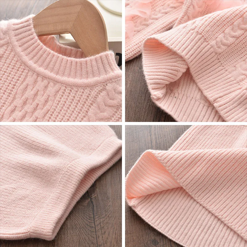 

Girls wool clothing sets spring autumn children fashion sweater+skirt 2pcs tracksuits for baby girl kids birthday clothes outfit