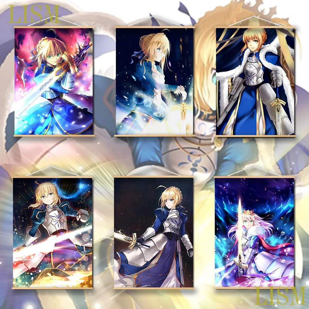 Постер японское аниме Fate/stay night Altria Pendragon Saber Wall Image подвесной настенный плакат из