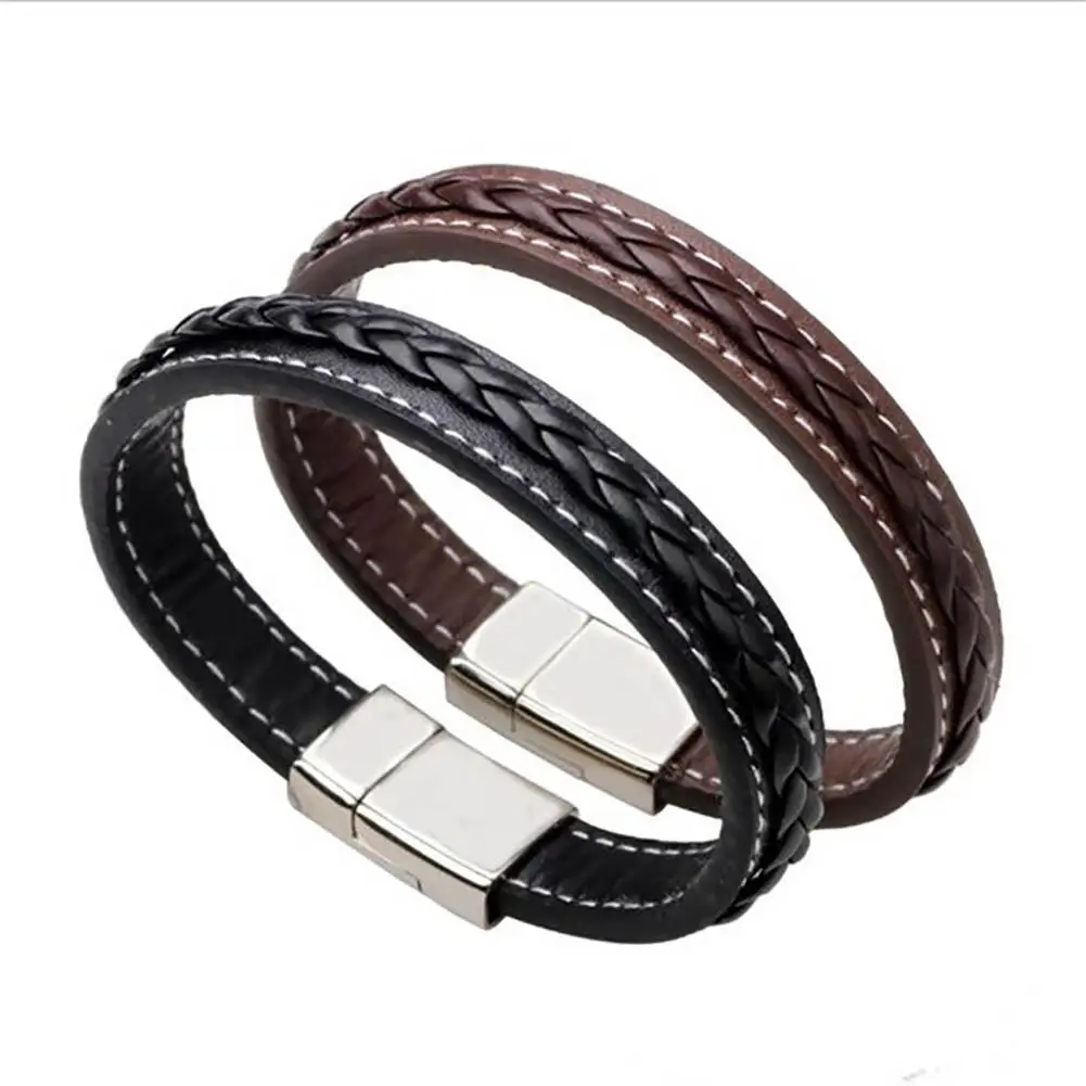 

HOT SALES!!! Fashion Men Solid Color Braided Magnetic Buckle Clasp Cuff Bracelet Bangle Gift Wholesales Dropshipping New Arrival