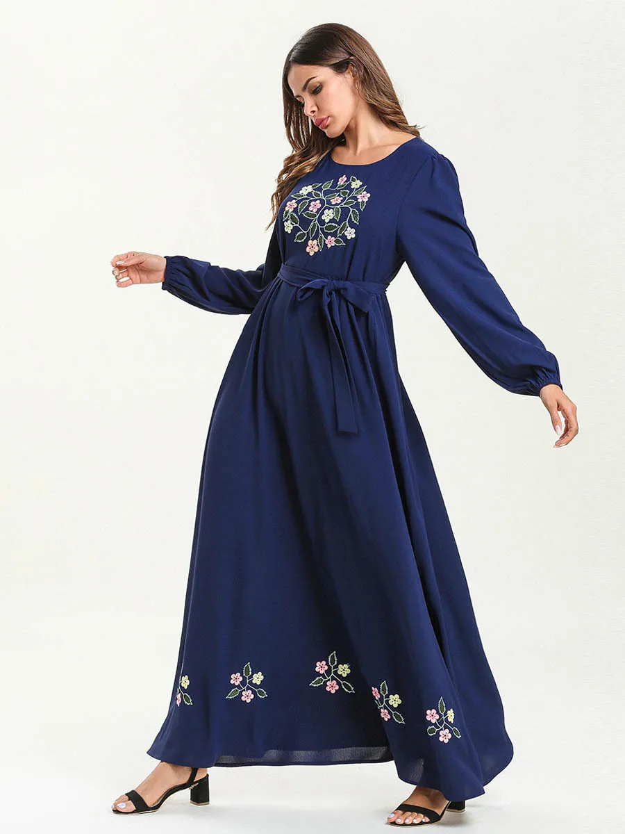 Марокканский кафтан модное мусульманское однотонное женское платье большого