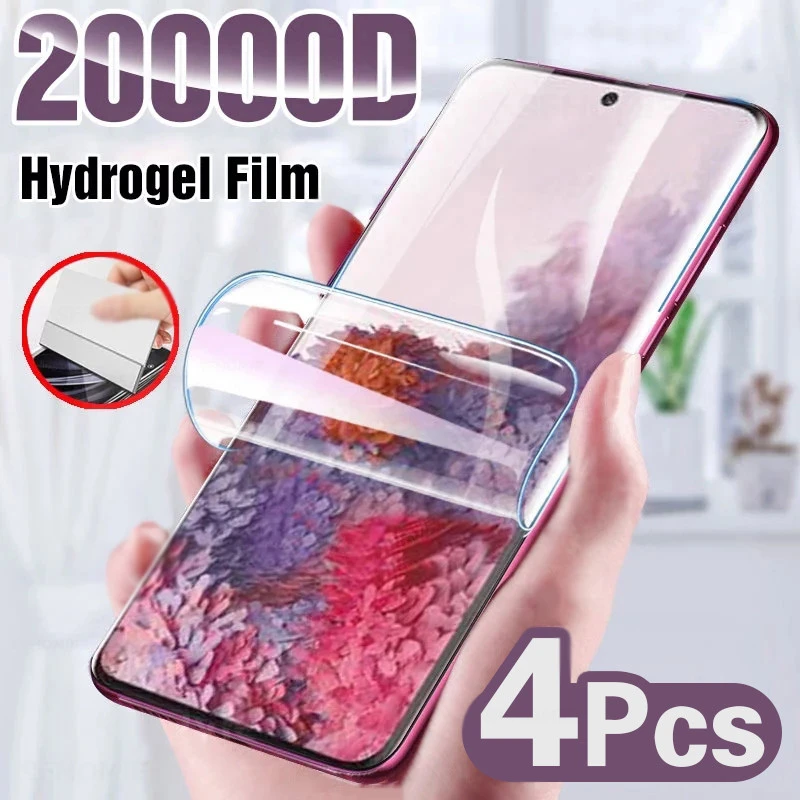 

4Pcs Hydrogel Film on the Screen Protector For Samsung Galaxy S10 S20 S21 Ultra Screen Protector For Note 20 8 9 10 S20 S21 Plus