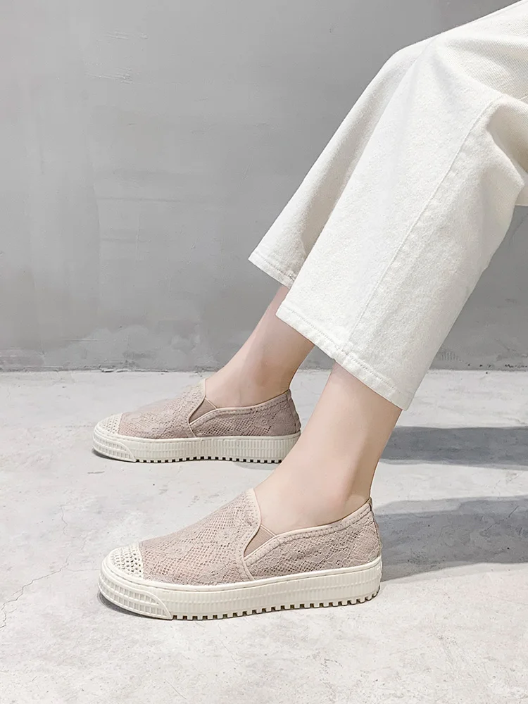 Женская обувь на плоской подошве в рыбацком стиле Новинка лета 2019 Льняная