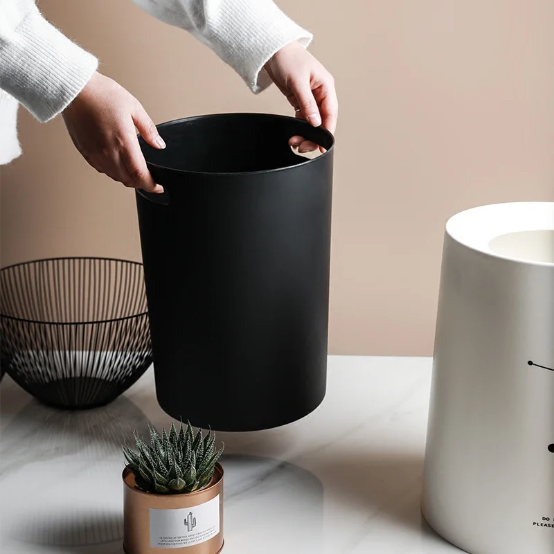 Мини двухслойный Настольный мусорный бак пластиковое ведро для хранения
