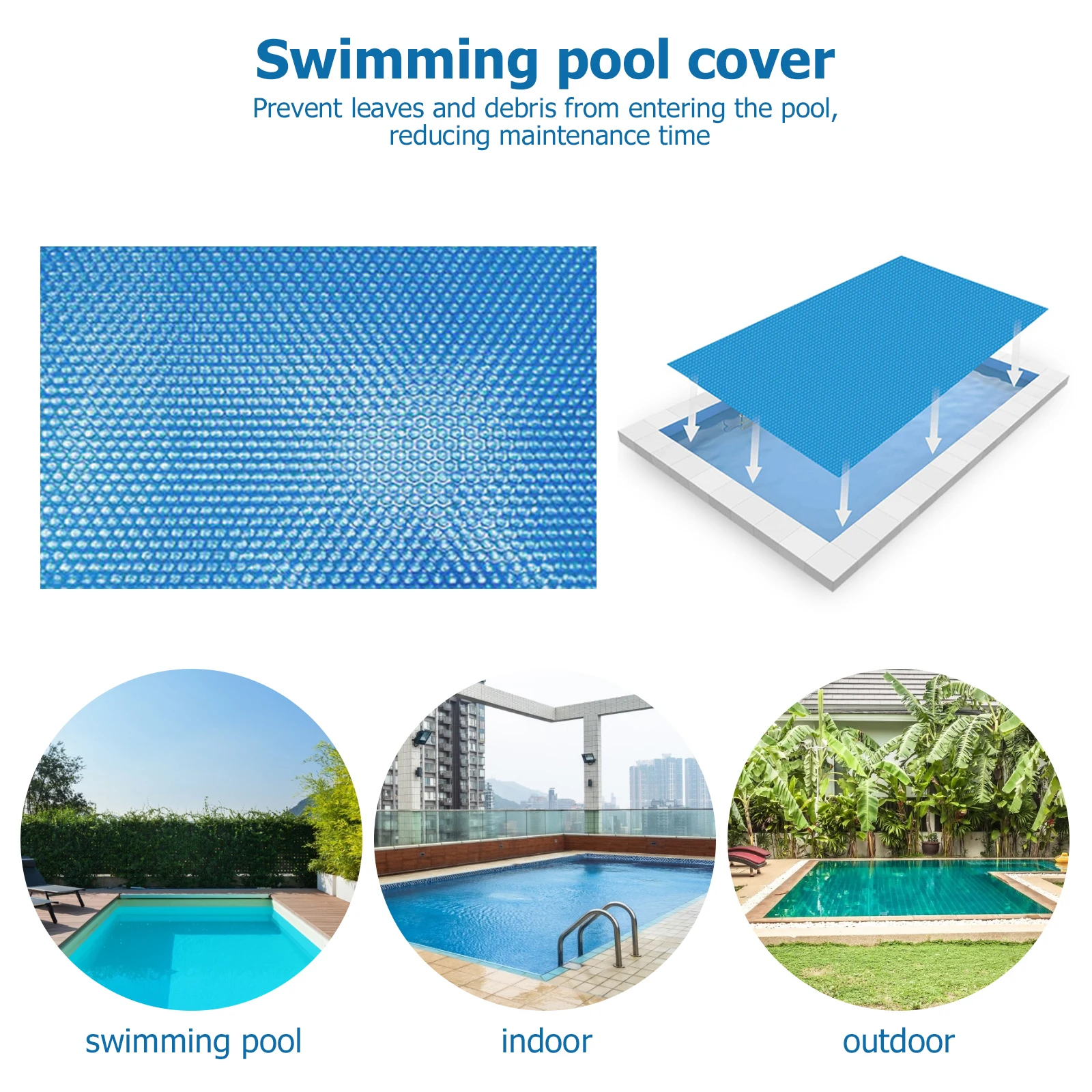 

Pool Cover Rectangle Solar Tarpaulin Swimming Pool Protection Cover Heat Insulation Film For Indoor Outdoor Pool Accessories